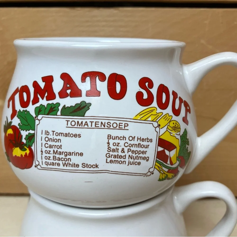 Tomato Soup Ceramic Mugs - Set of 2